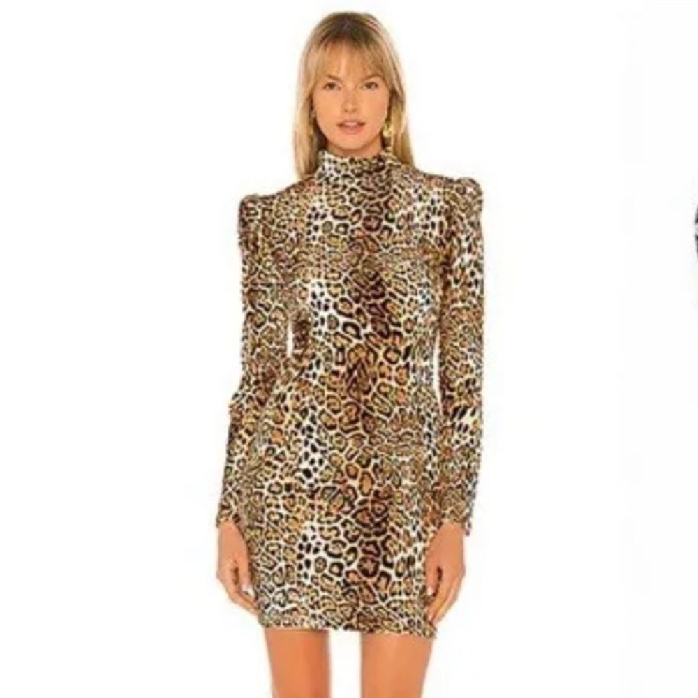 Sexy Generation Love Long Sleeve Leopard Print Adenline Dress Size XS New W/ Tag - Picture 4 of 6